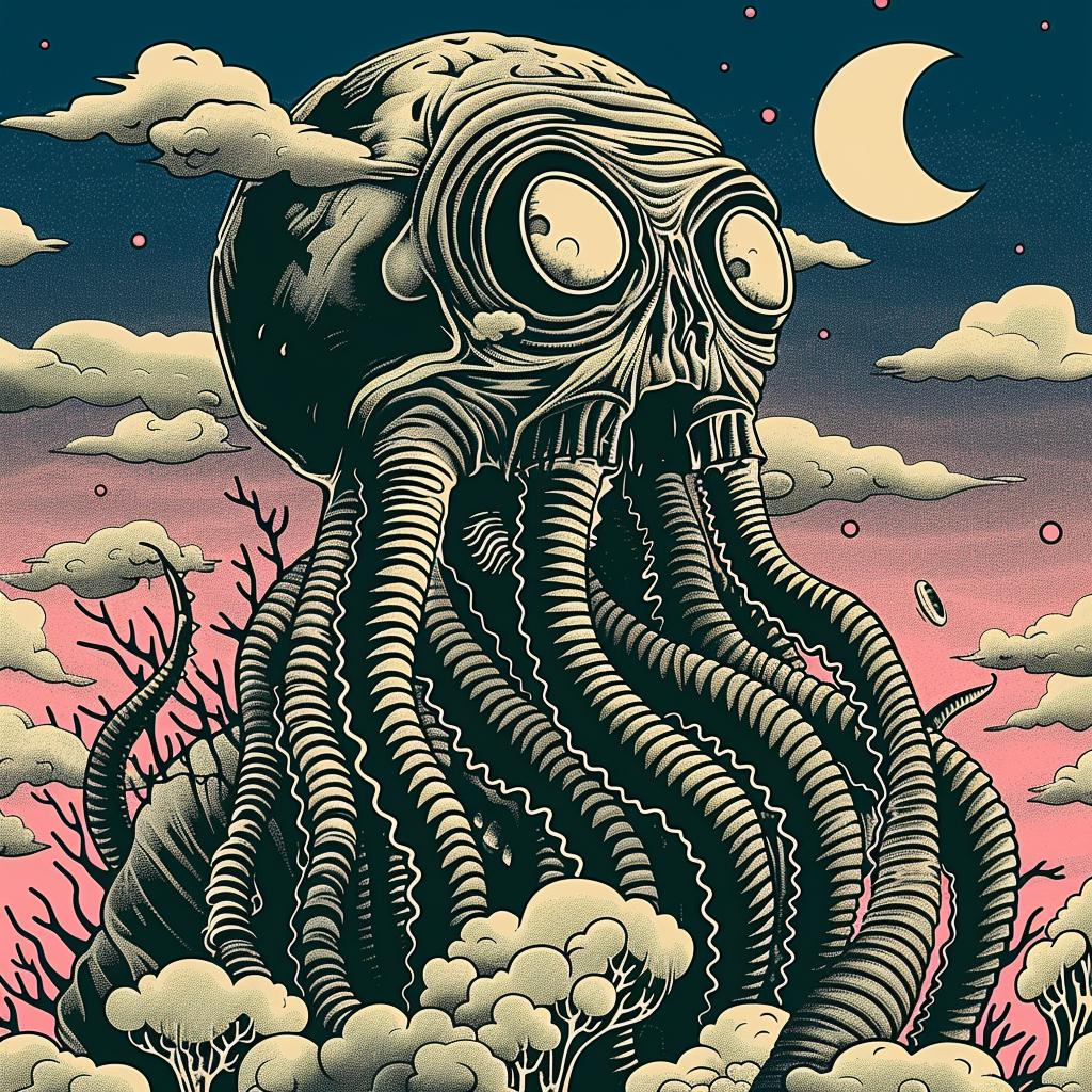 creature  squid  tentacles  ocean  fantasy  illustration  surreal  character  whimsical  art 946828