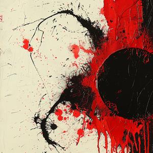 minimalist  risography  abstract  black-red  circle  encaustic  paint  expression  joy  splatter 1062364