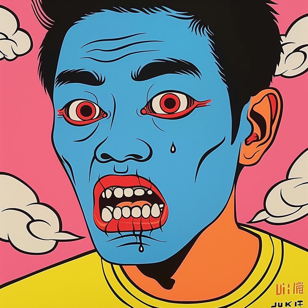 horror  film  poster  blue  face  red  eyes  graphic  mysterious  design 1022124