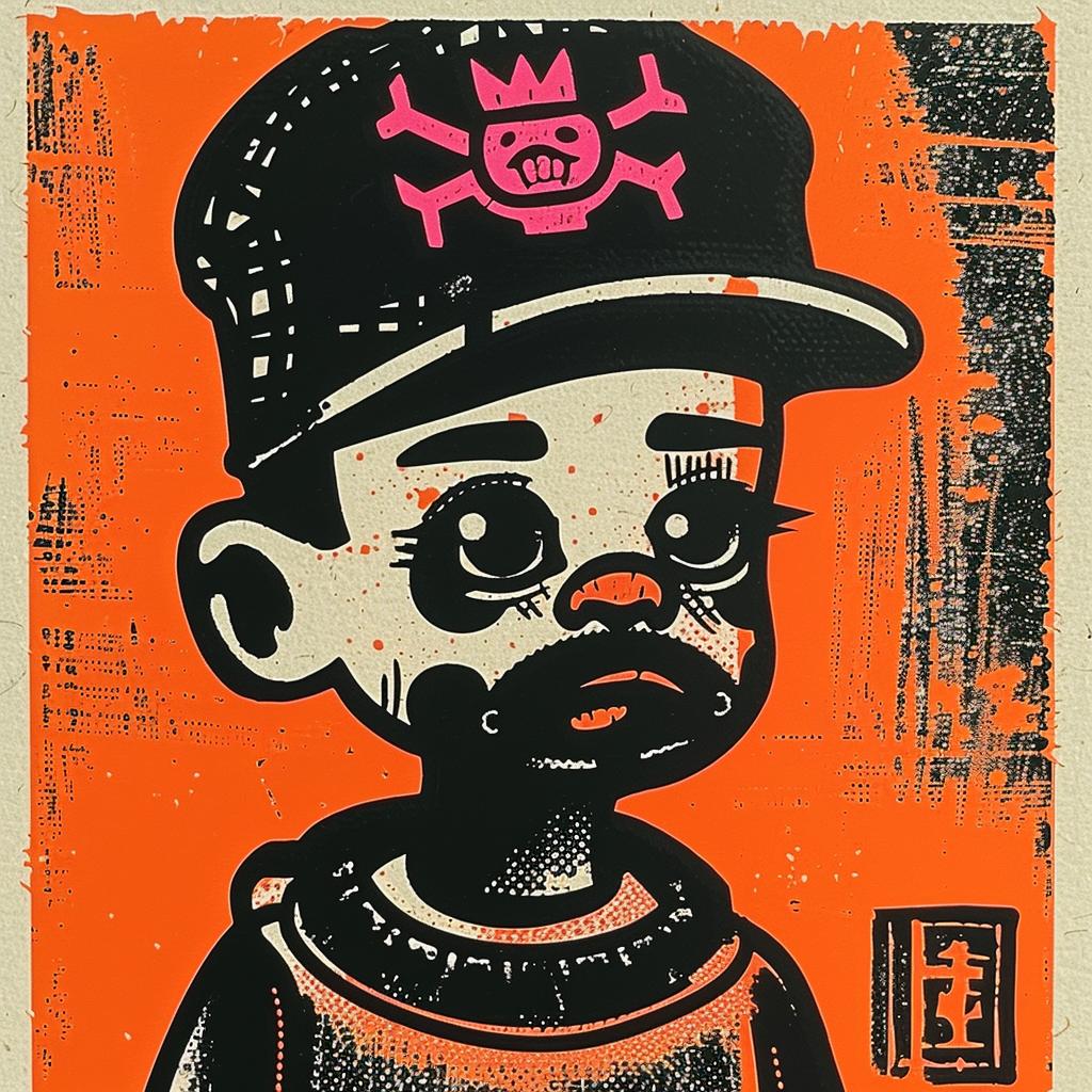 poster  character  cartoon  black  man  hat  streetwear  simple  minimal  art 950091