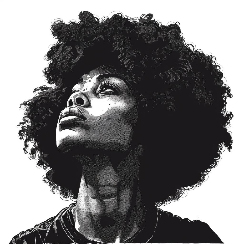 woman  afro  black  white  illustration  detailed  portrait  isolated  art  beauty 939027