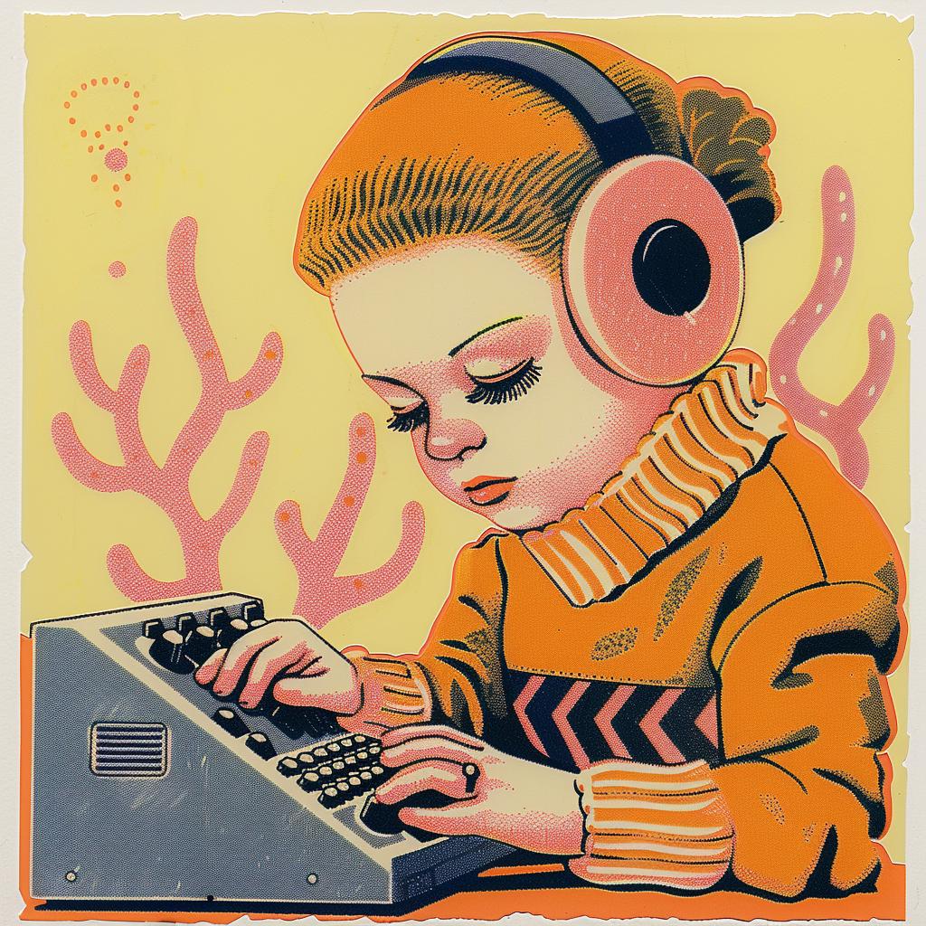 girl  headphones  computer  poster  art  music  technology  modern  youth  playful 963222