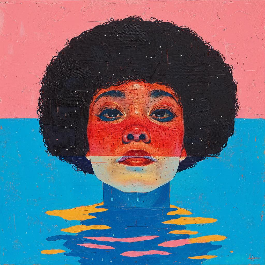surreal  album  cover  woman  underwater  afro  painting  Joan  Cornella  water 1016937