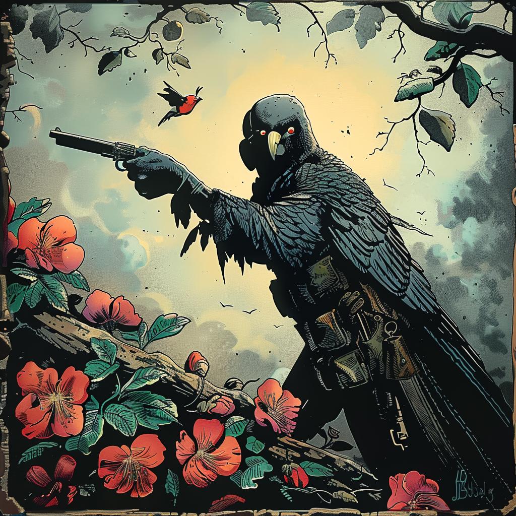 crow  illustration  art  dark  animal  nature  chromolithography  stylized  character  symbolism 924434