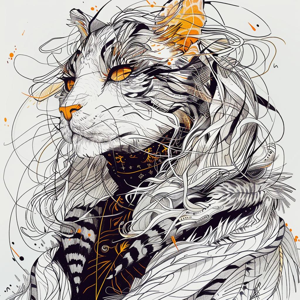 mythical  hybrid  cats  unique  fantastical  creature  feline  drawing  longhair  exploration 952722