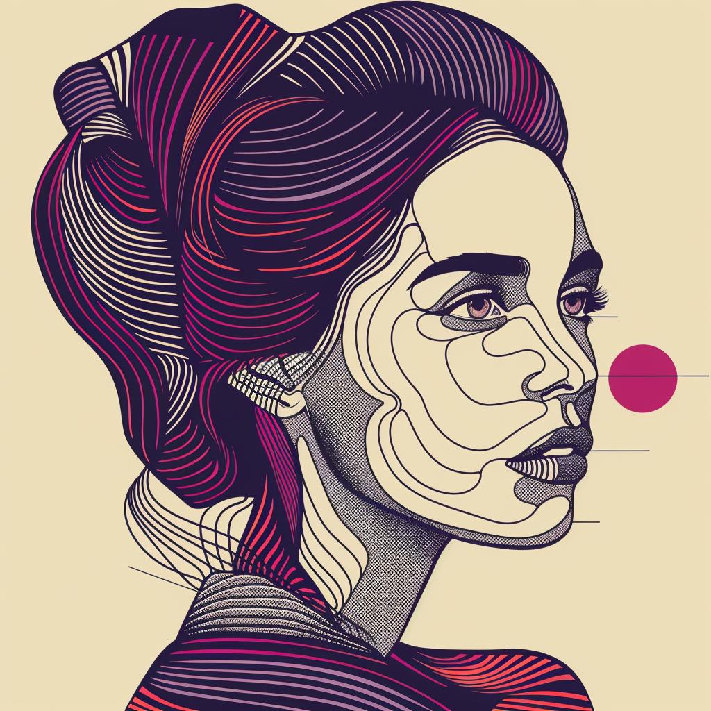 pop  art  woman  brunette  lines  dots  illustration  minimal  vector  graphic 936855