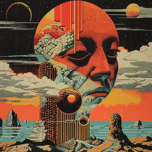 surreal  album  cover  man  planet  Risograph  Symbolist  screenprinting  hyper-realistic  Todd White 1079147
