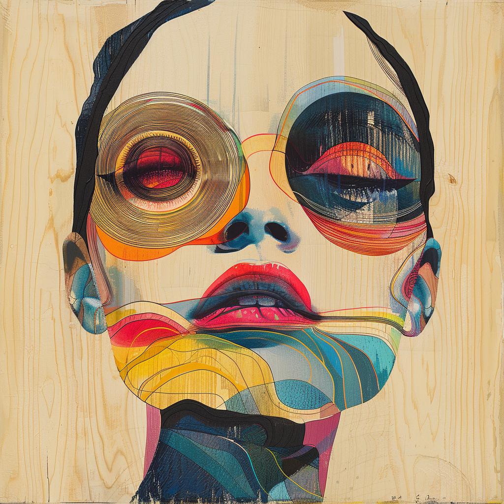 colorful  face  red  eyes  Butcher  Billy  collage  geometry  sophisticated  painting 1019910