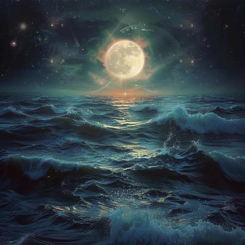 moon  stars  ocean  night  serene  landscape  celestial  scenic  nature  reflective 1034424