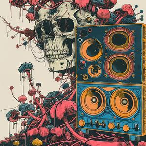 skull  speakers  poster  chromolithography  design  graphic  illustration  music  edgy  art 1050992
