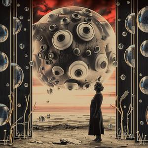 man  circular  object  eyes  chromolithography  illustration  mystery  surreal  standing  style 1056792