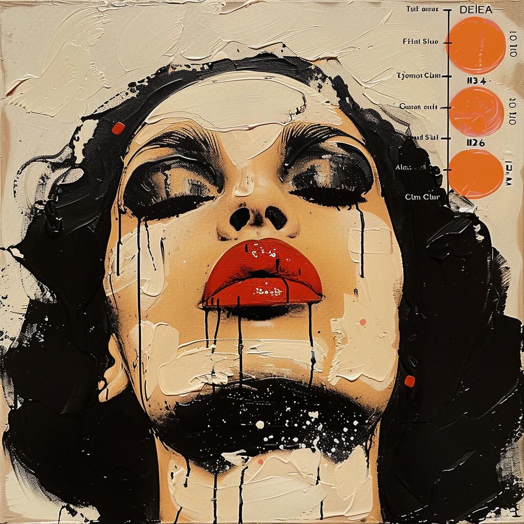 1980s  album  cover  encaustic  imperfect  latina  lipstick  palette  knife  eyes 963438