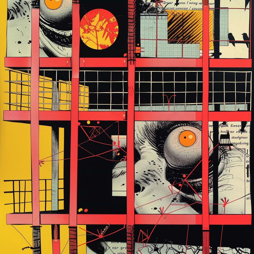 axonometric  streetart  dark  graphic  building  red  yellow  background  design  visual 969372