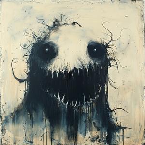 minimalist  risography  monster  encaustic  paint  black  mouth  scary  abstract  bold 1062397