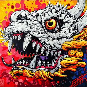 dragon  horror  Japanese  painting  monster  vivid  background  art  mythical  fantasy 1036805