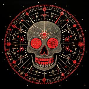 symmetrical  dark  occult  minimal  Japanese  elements  badge  floral  skull  eyes 1078761