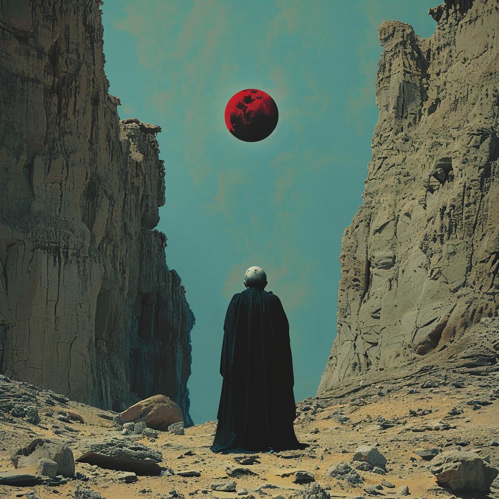 surreal  introspective  spiritual  occult  technicolor  moon  man  robe  nature  art 975952