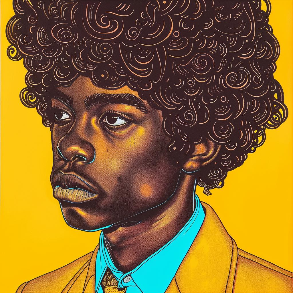 yearbook  photo  african-american  male  detailed  80s  nostalgic  portrait  stylistic  human 938892