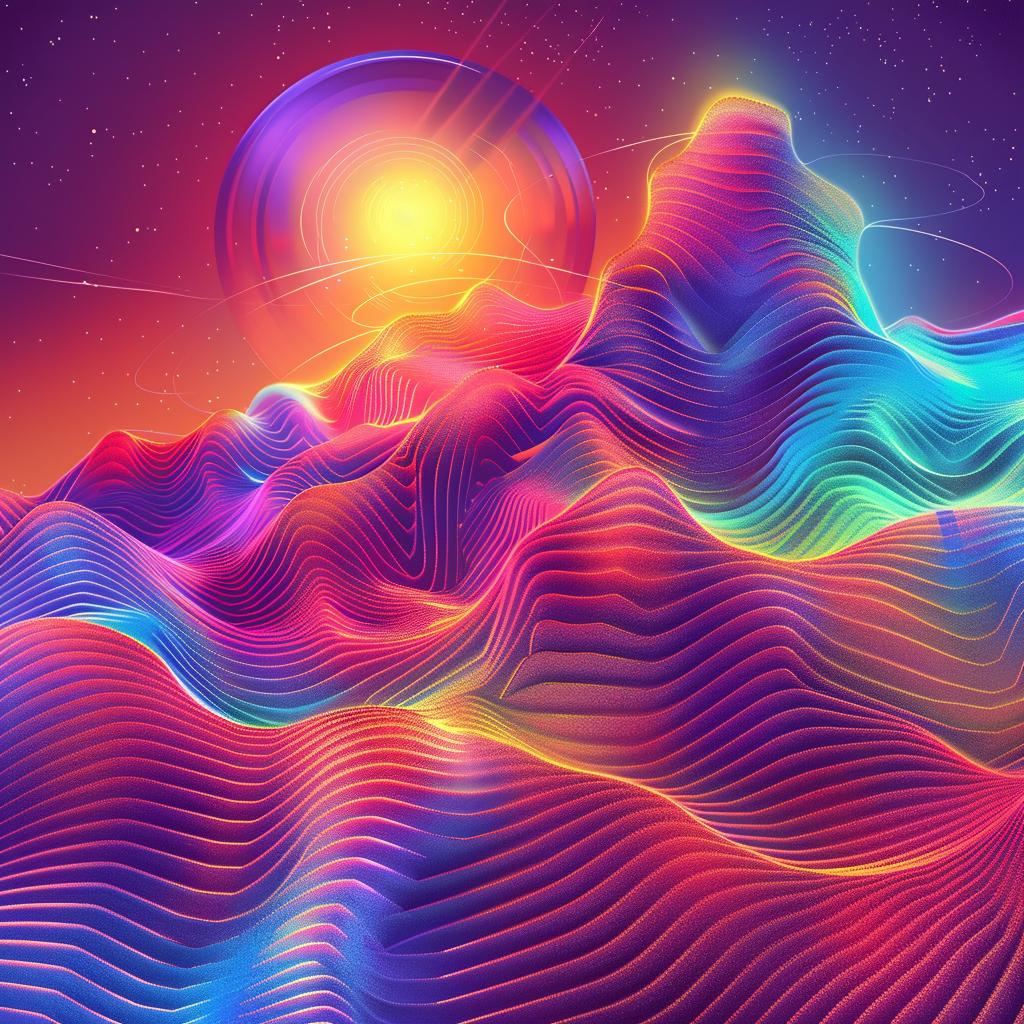 abstract  digital  mountains  waves  sunrise  colorful  art  surreal  landscape  nature 945299