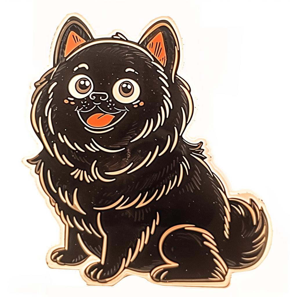 pomeranian  black  gray  pin  dog  smiley  design  cute  animal  art 942707