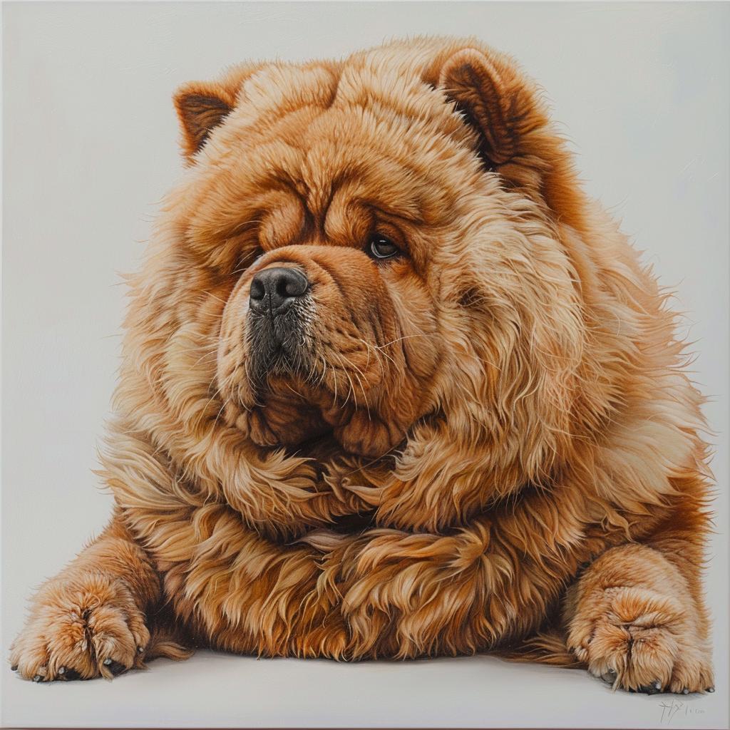 chow  dog  painting  pet  studio  realistic  adorable  animals  portrait  background 942804