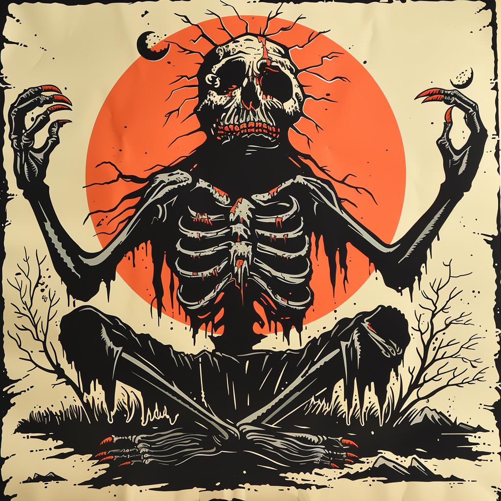 skeleton  field  poster  dark  occult  McFarlane  spiritual  terror  naturalistic  art 928285