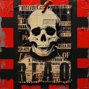 skull  red  black  background  vibrant  graphic  artistic  symbolic  design  dark 1051677