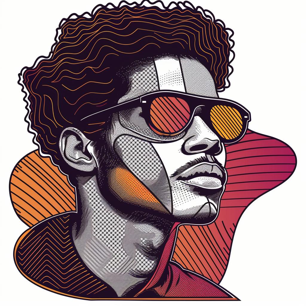 PopArt  africanamerican  digitalart  portrait  man  minimalism  sunglasses  colorblock  vector  contemporary 937765