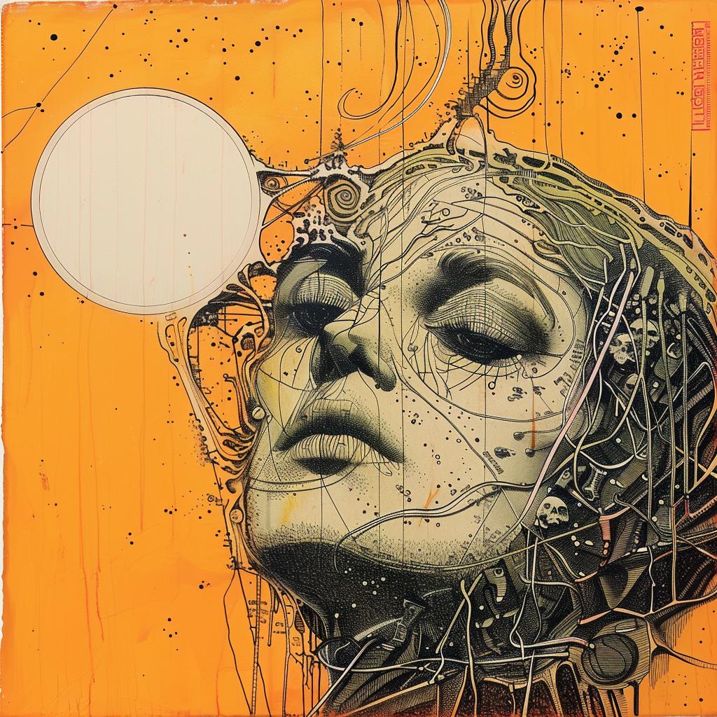 encaustic  paint  woman  wires  palette-knife  impasto  abstract  portrait  conceptual  art 924251