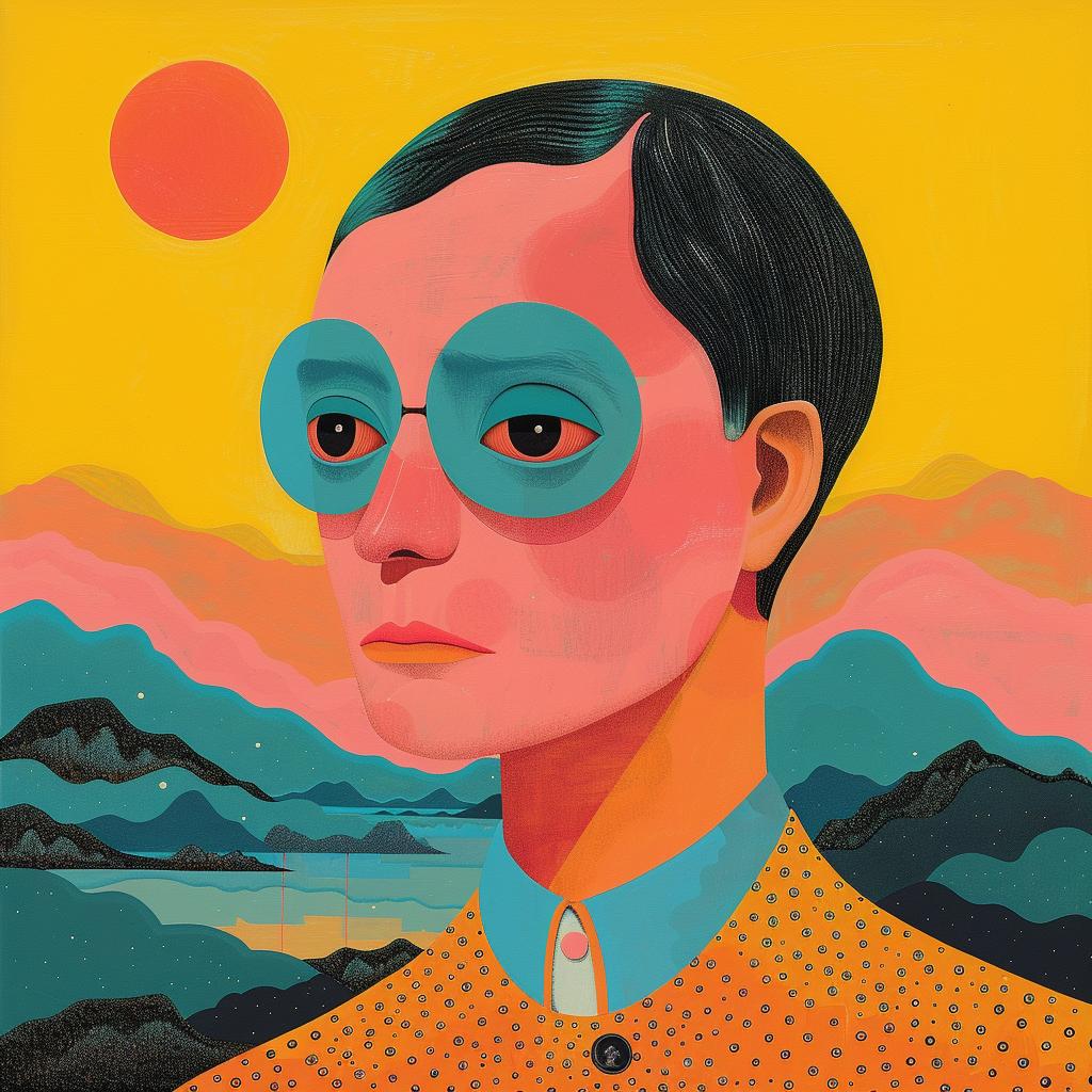 surreal  album  cover  man  sunglasses  yellow  shirt  painting  creative  stylized 1019524