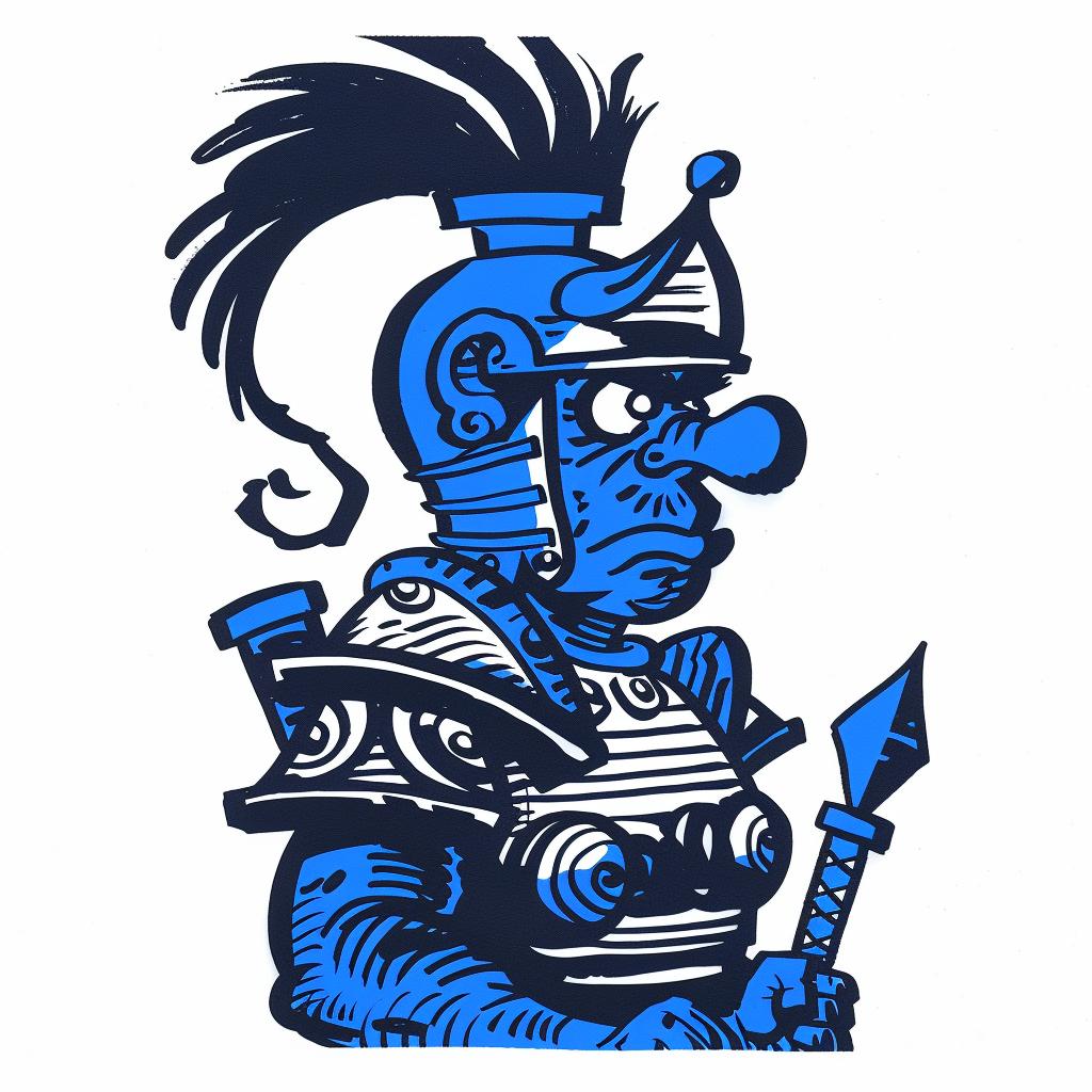 mascot  illustration  Spartan  warrior  spear  shield  cartoon  character  colorful  artwork 1027809