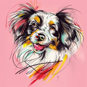 dog  border  collie  drawing  colorful  hair  animal  art  stylized  portrait 1072067