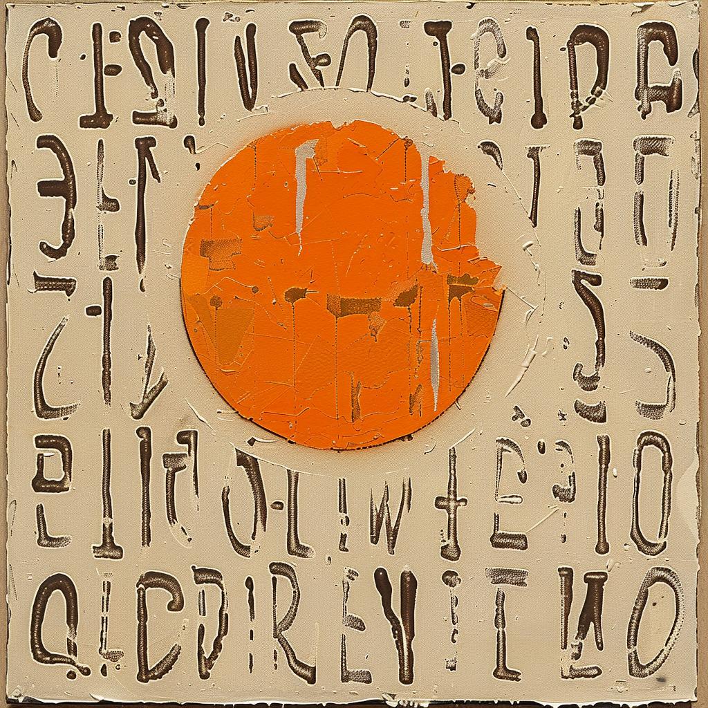 painting  circle  orange  tan  background  encaustic  impasto  art  color  abstract 951415