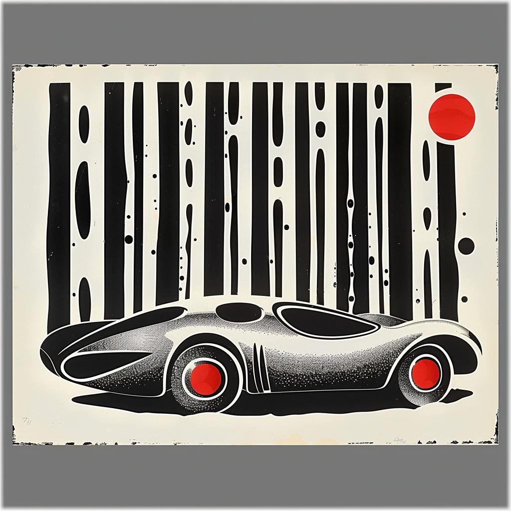 abstract  poster  modern  pinstripes  crosshatching  art  wobbly  lines  conceptual  car 917019