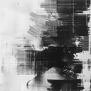 lithograph  abstract  black  white  lines  repeating  glitched  analog  video  texture 1039178