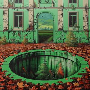 chromolithography  house  hole  ground  surreal  whimsical  architecture  fantastical  unusual  earth 1039815