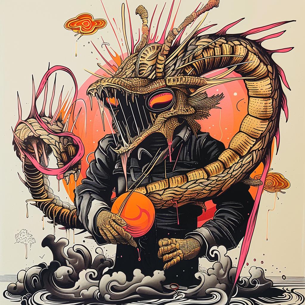 dragon  snake  fantasy  mystical  vivid  illustration  colorful  creative  artwork  unique 948249