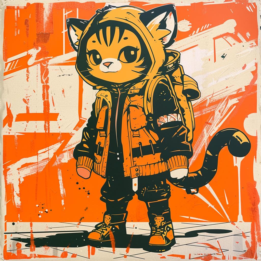 kawaii  tiger  streetwear  Dr. Seuss  dynamic  pose  painting  boots  jacket  cat 938693