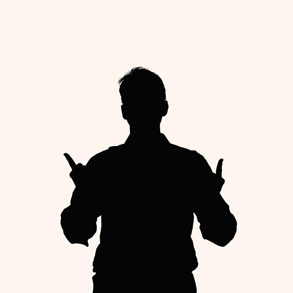 صورة ظلية رجل يرفع يديه لغة توضيحية إيماءة سوداء صورة شخصية بسيطة 954101