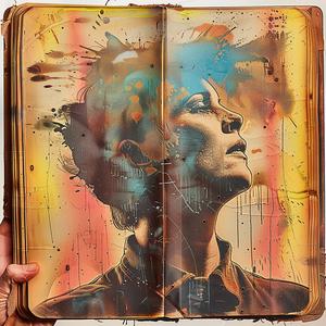 person  book  art  illustration  open  visuals  narrative  creative  presentation  holding 1075806