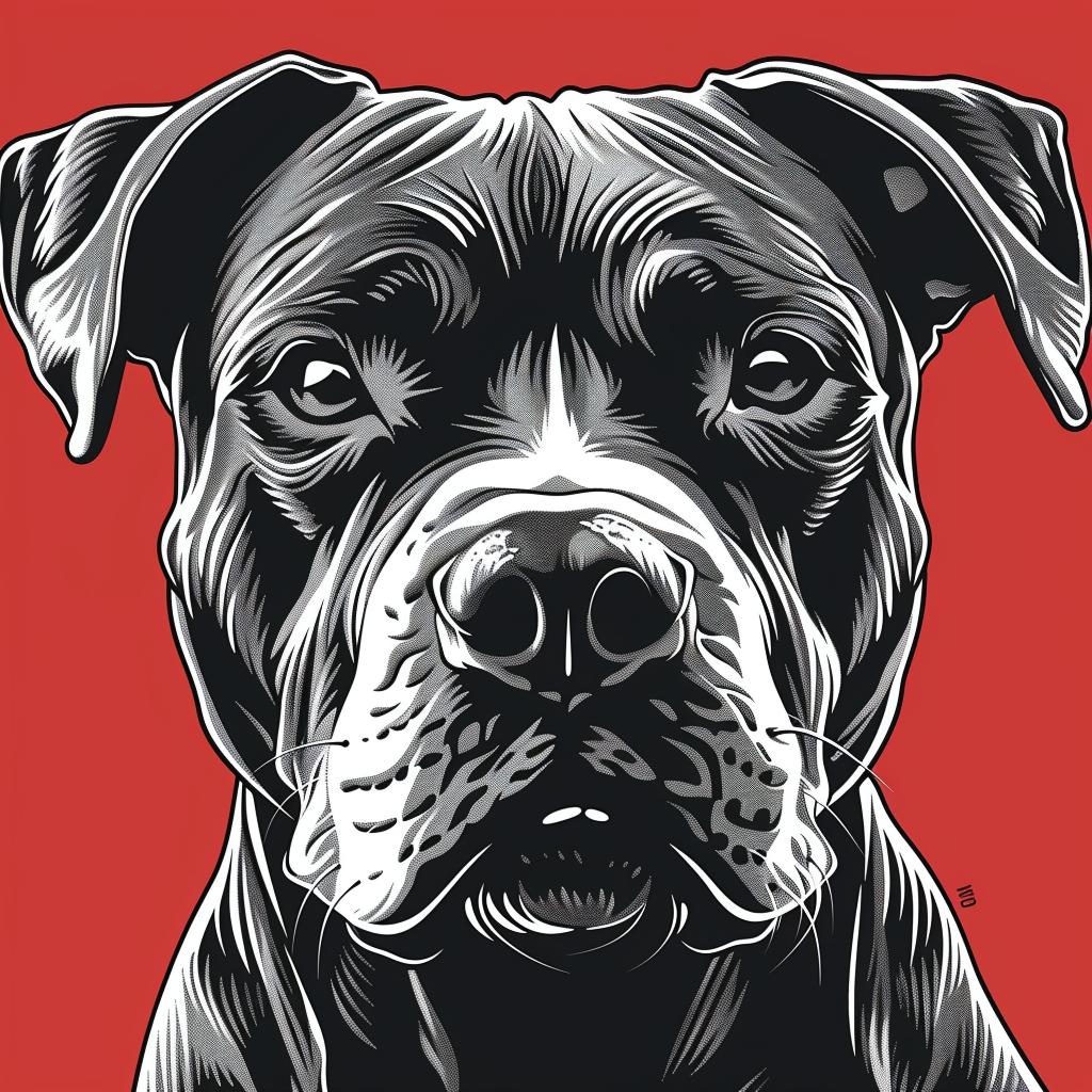 dog  black  white  red  background  pitbull  portrait  animal  eyes  vibrant 962396