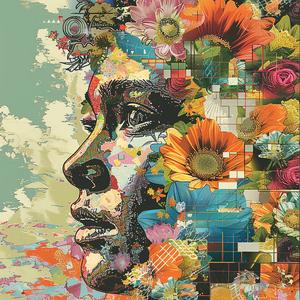 album  cover  woman  flowers  chaos  flowerpunk  Risograph  Symbolist  painting  art 1078030