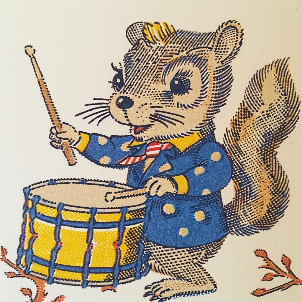 squirrel  drums  drawing  art  playful  animal  music  fun  creative  whimsical 962553