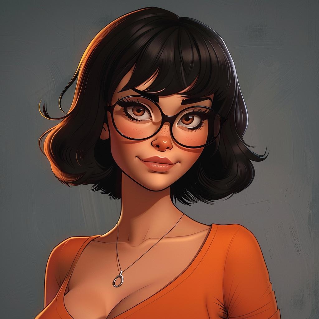 cartoon  girl  glasses  orange  top  2D  Bakshi  illustration  whimsical  colorful 971296