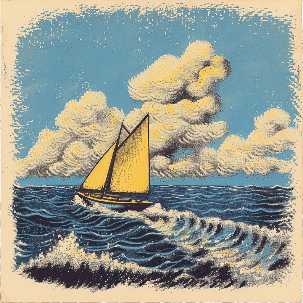 painting  sailboat  ocean  navy  cream  sea  Quint  Buchholz  serene  landscape 917688