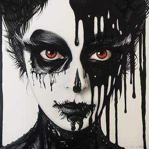 woman  black  white  makeup  painting  abstract  artwork  portrait  gender  expression 1072748