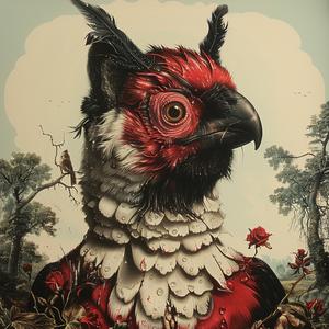 owl  red  feathers  mystical  painting  nature  animal  chromolithography  artistic  detailed 1039634