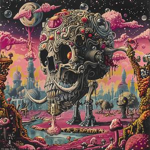 skull  pink  painting  abstract  artwork  psychedelic  colorful  background  symbolic  modern 1072840