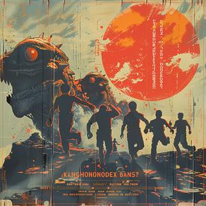 chromolithography  kaiju  people  running  Japanese  poster  Godzilla  action  cinema  art 1039347