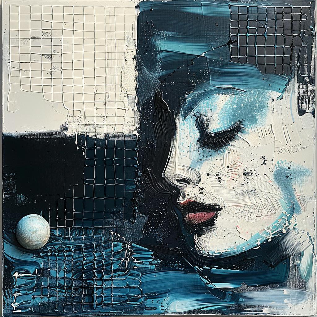 painting  woman  blue  eyes  white  ball  contemporary  artistic  dynamic  portrait 963711
